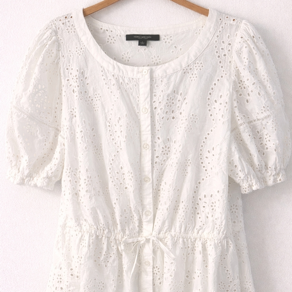 Marc New York White Eyelet Top